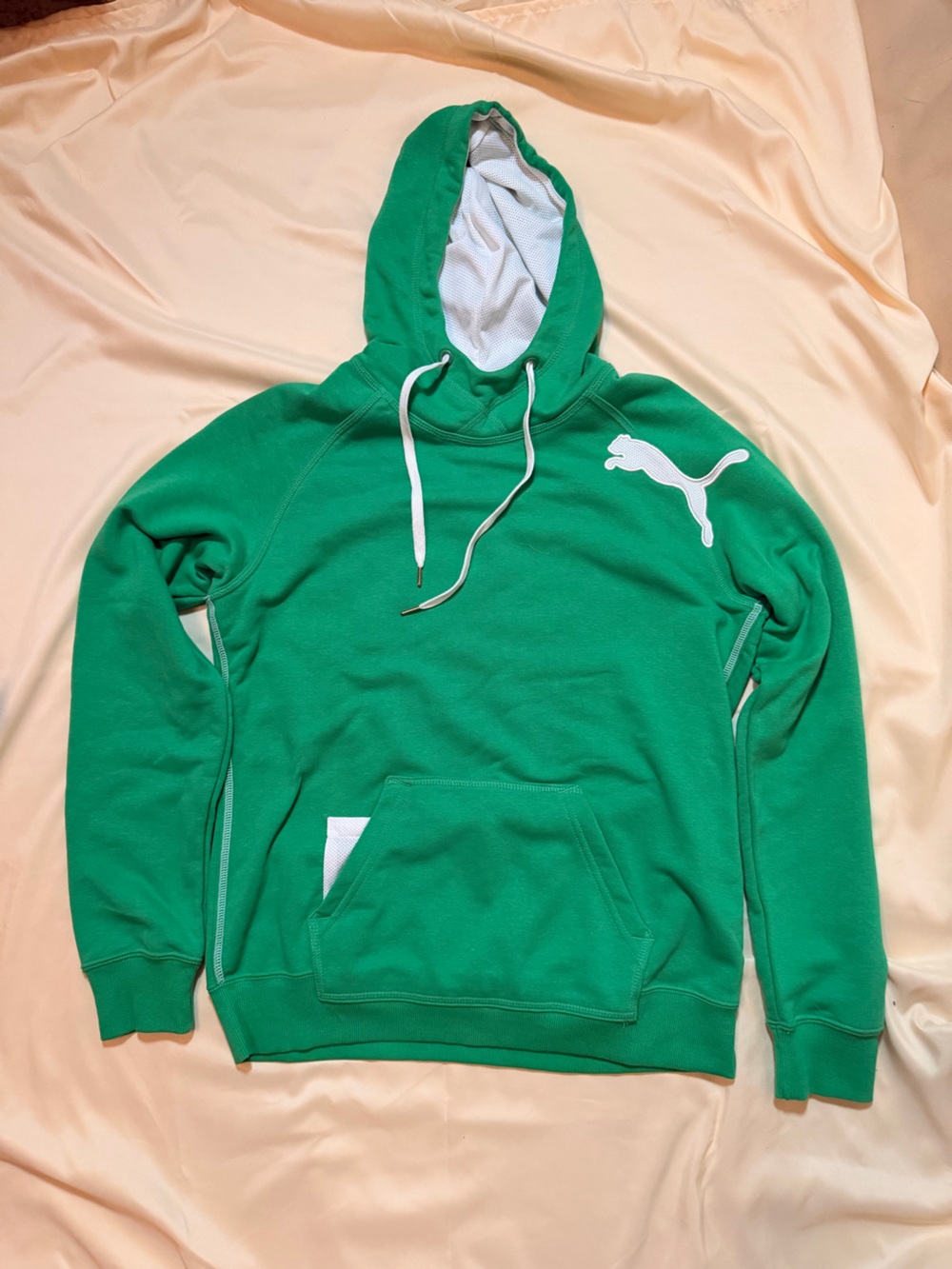 Puma Men’s Green Hoodie with White Logo